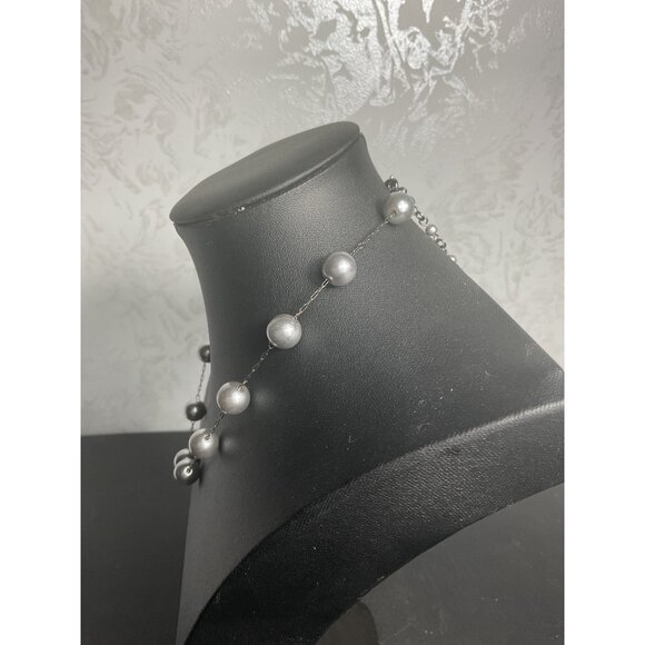 YouSi Grey Pearl Beaded Necklace With Adjustable Chain & Lobster Clasp - Picture 6 of 6